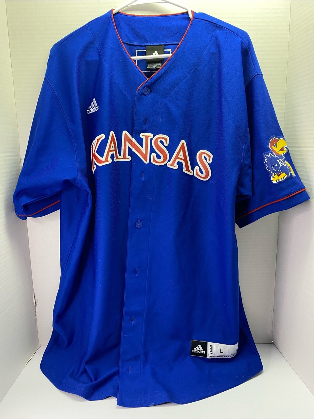 adidas Kansas Royal Blue Baseball Jersey with Red & White Trim